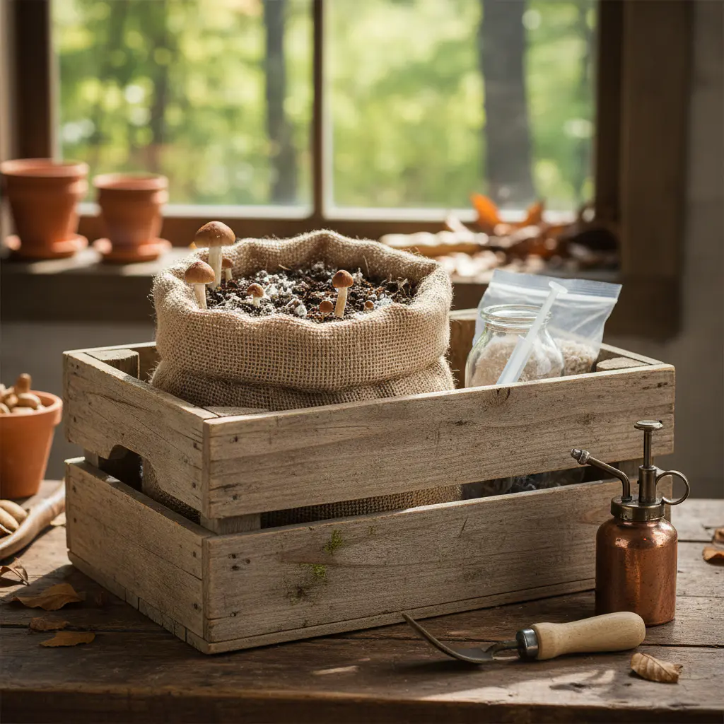 Caja de Madera Rústica para cultivo